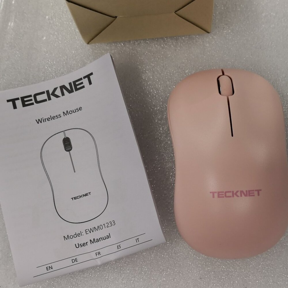 TECKNET Wireless Mouse for Laptop, 2.4GHz USB Mini Cordless Pink EWM01233